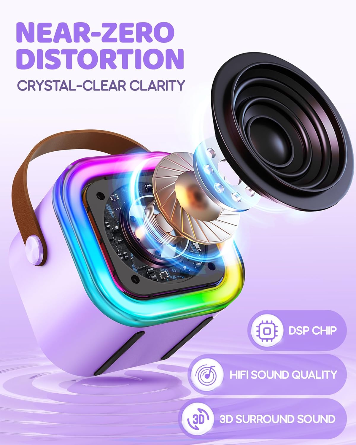 Mini Karaoke Machine for Kids, 2025 TOP Toys Christmas Birthday Gifts Ideas for Girls Ages 4, 5, 6, 7, 8, 9, 10, 12+ Years Old, Portable MP3 Player with 2 Wireless Mics for Party