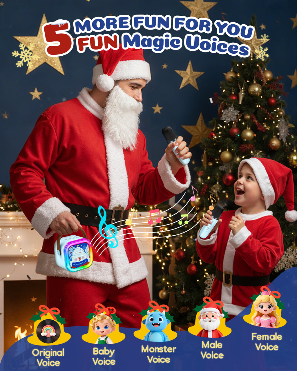 Mini Karaoke Machine for Kids, 2025 TOP Toys Birthday Gifts Ideas for Girls Ages 4, 5, 6, 7, 8, 9, 10, 12+ Years Old, Portable MP3 Player with 2 Wireless Mics for Party