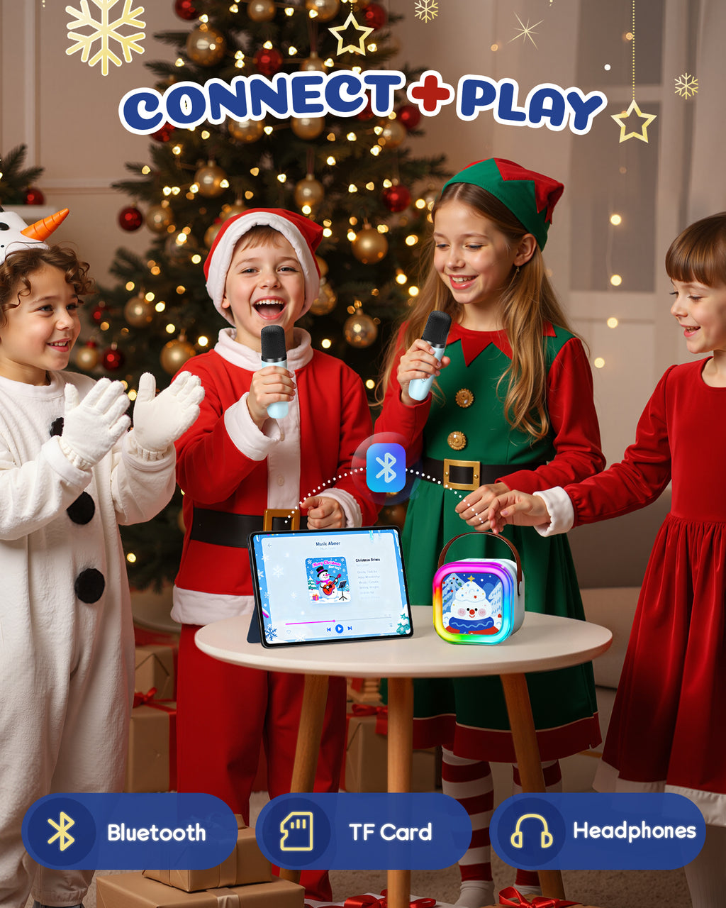 Mini Karaoke Machine for Kids, 2025 TOP Toys Birthday Gifts Ideas for Girls Ages 4, 5, 6, 7, 8, 9, 10, 12+ Years Old, Portable MP3 Player with 2 Wireless Mics for Party