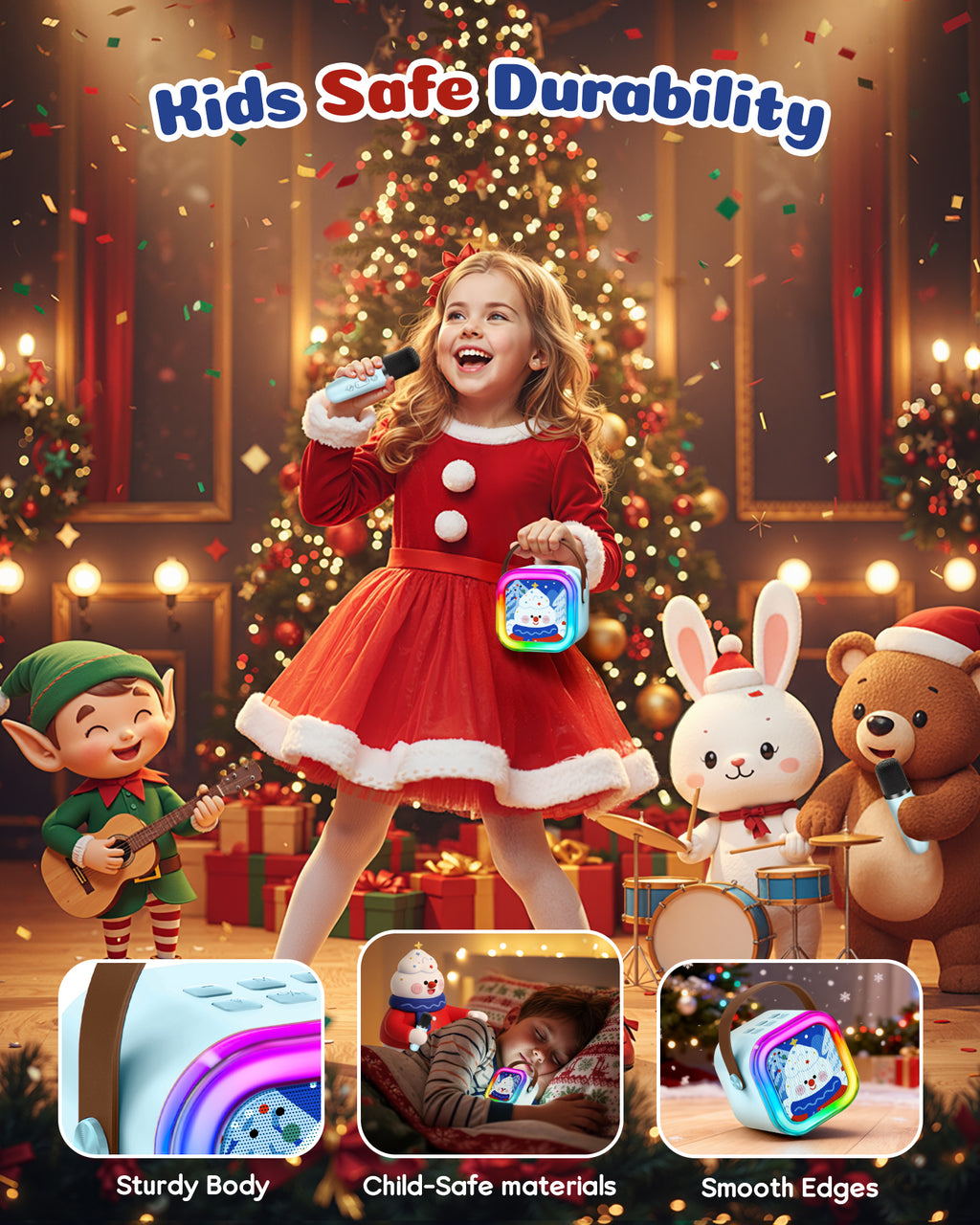 Mini Karaoke Machine for Kids, 2025 TOP Toys Birthday Gifts Ideas for Girls Ages 4, 5, 6, 7, 8, 9, 10, 12+ Years Old, Portable MP3 Player with 2 Wireless Mics for Party